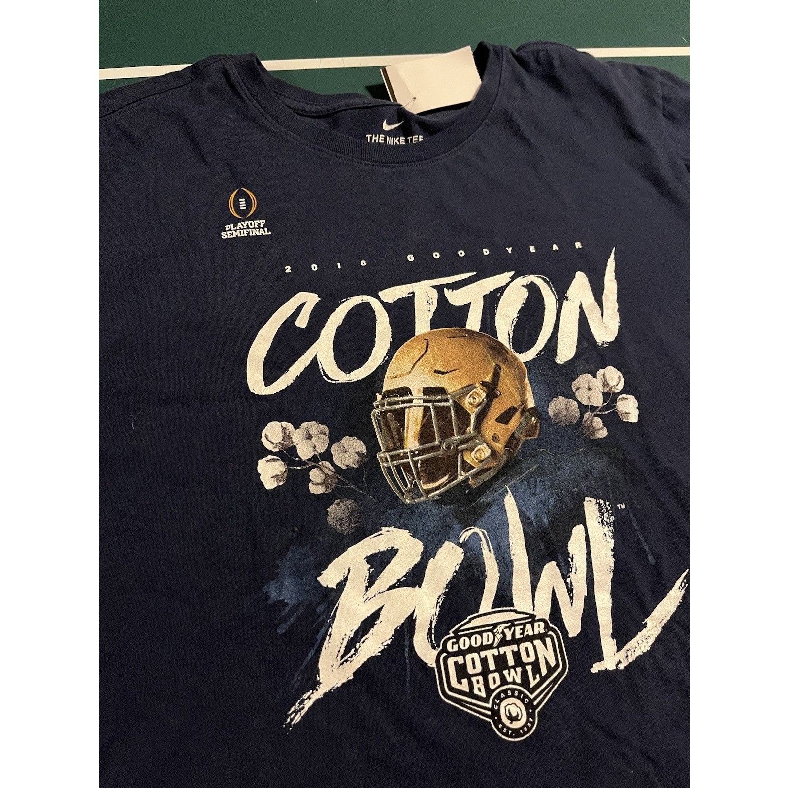 Nike Notre Dame Fighting Irish 2018 Cotton Bowl Football T-Shirt Tee Xl Playoff